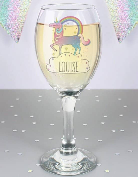 Personalised Unicorn Wine Glass £11.99