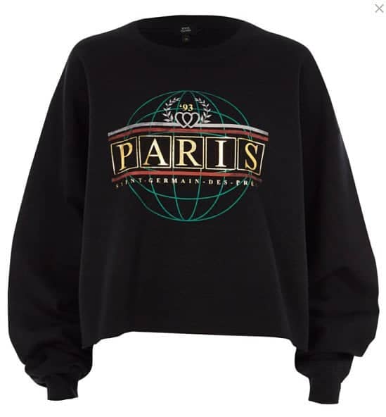 NEW IN - Black ‘Paris’ foil print sweatshirt £28.00!