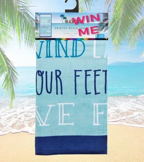 WIN - Printed Aqua Beach Towel