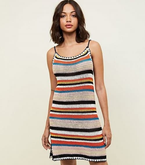 NEW IN - Multi Colour Stripe Crochet Slip Dress: £24.99!