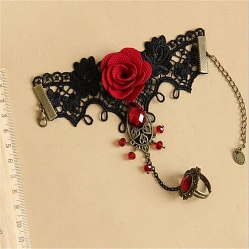 WIN - Retro Black Lace Vampire Slave Bracelet