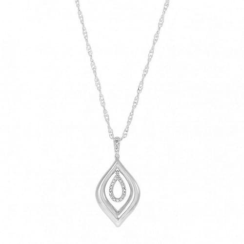 9ct White Gold 0.10 Carat Diamond Double Teardop Pendant