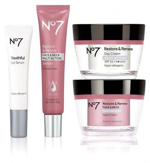 BETTER THAN HALF PRICE ON GIFT SKIN CARE - No7 Restore & Renew MULTI ACTION FACE & NECK collection!