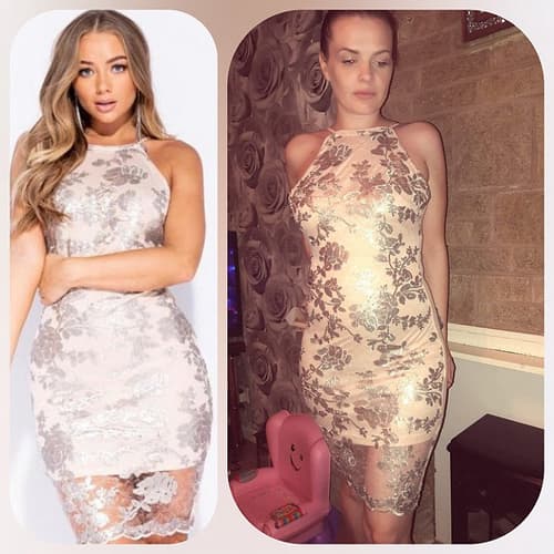 FLORAL SEQUIN FRONT SLEEVELESS BODYCON DRESS