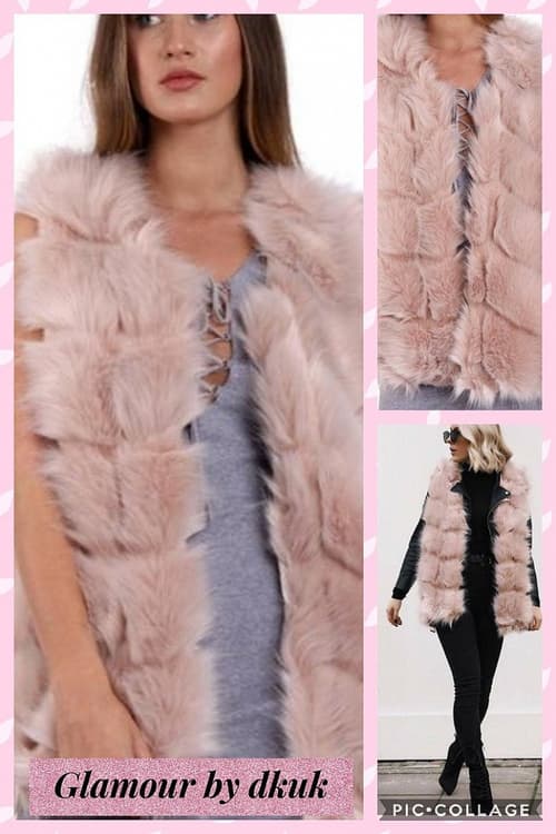 PINK FAUX FUR PANEL GILET