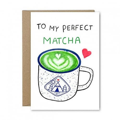 ROSE + DAFF PERFECT MATCHA - RECYCLED GREETING CARD: £3.00!