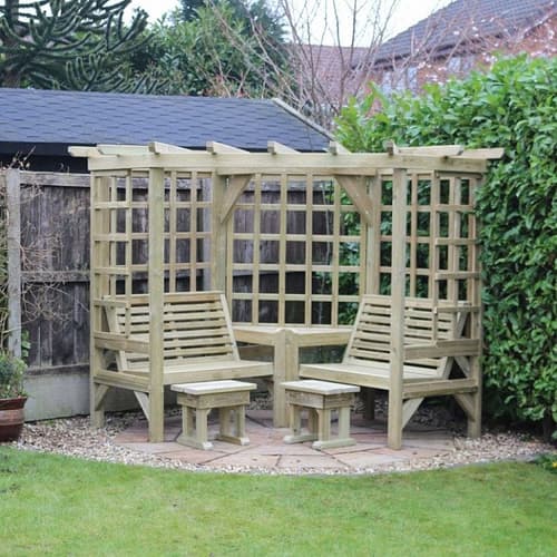 Clementine Corner 4-Seat Garden Arbour – (CR101)