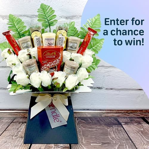 WIN the Yankee Candle, Lindt Chocolate and Ivory Rose Bouquet!