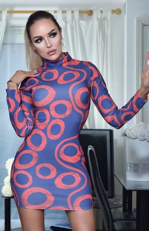 Now in stock!  High Neck Printed Dress for only £12.99!