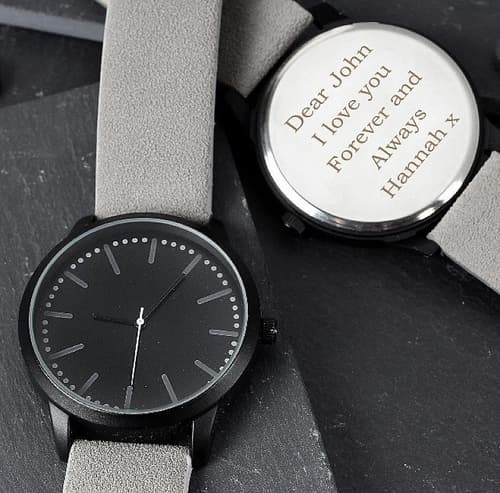 Personalised Men’s Matte Black Watch