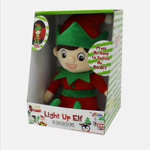 LED Light Up Elf Multi-Colour Plush Christmas Decoration