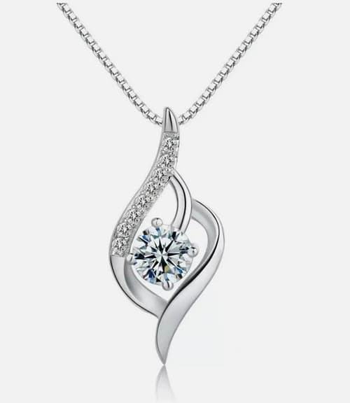Foxtail Pendant Chain Necklace 925 Sterling Silver