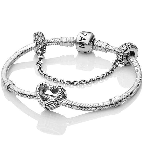 SALE - Pandora Beaded Heart Complete Bracelet D6GS1