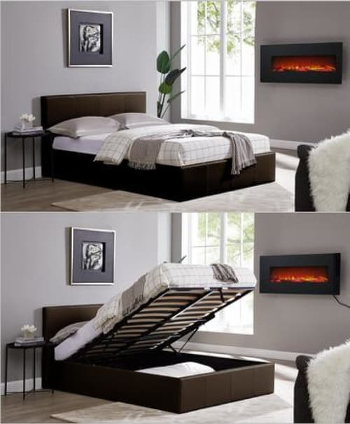 Luna 4ft Small Double Bed - Brown