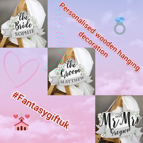 Personalised wooden hanging decorations