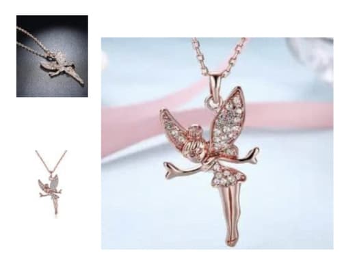 18K Rose Gold Plated Tinkerbell Necklace with Swarovski