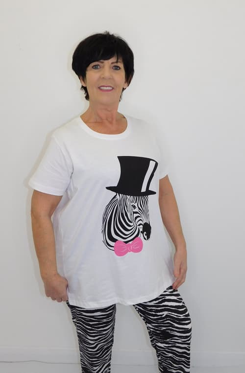 Plus Size Ladies Pyjama Set Zebra