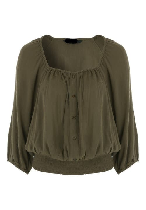 Famous Brand Khaki Square Neck Top