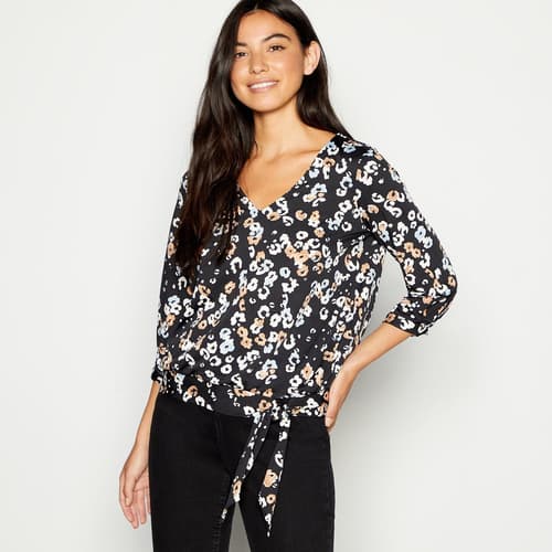 Ex Store Ladies Tie Print Top (£4)