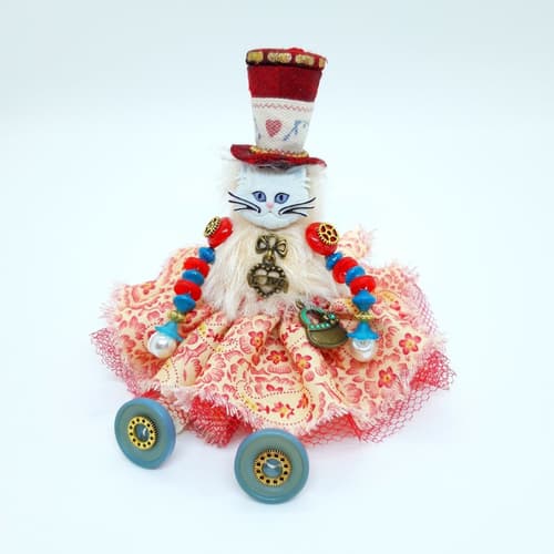 ENDLESS LOVE STEAMPUNK BUTTON DOLL CAT - 20% discount available
