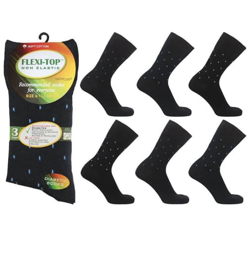 3 Pack Diabetic Fleck Socks