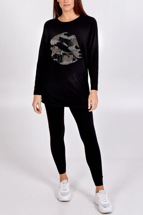Black Lip Lounge Set