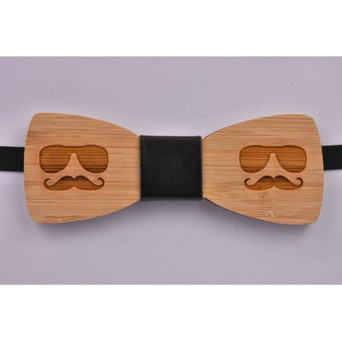 Wooden Bow Tie Moustache And Glasses - £10.99 was £19.99