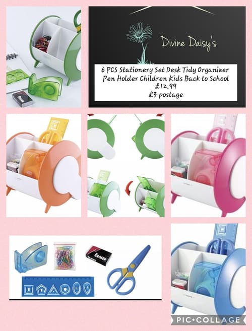 6 PCS Stationery Set Desk Tidy Organizer Pen Holder Children Kids Back to School 💥£12.99 £3 postage