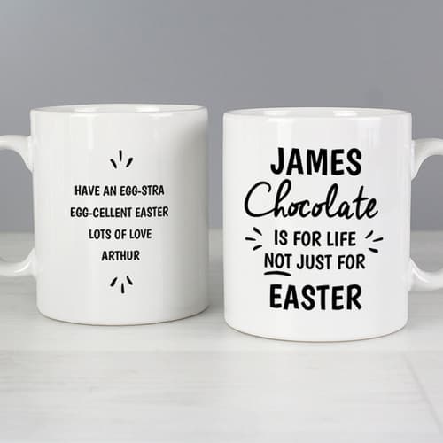 £11.99 - Free UK Delivery - Personalised Chocolate Is For Life Easter Mug