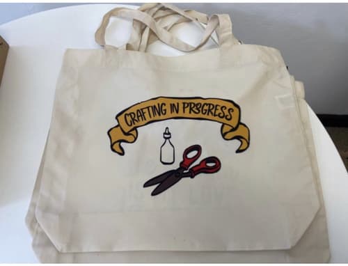 Crafting in Progress Beige Totebag