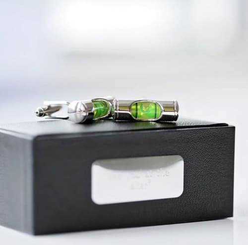 £21.99 Free UK Delivery -  Spirit Level Cufflinks With Personalised Cufflink Box