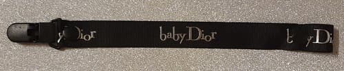 Black and Silver Baby Dior Dummyclip Pacifier Strap