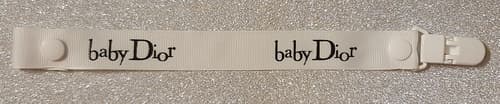 White and Black Baby Dior Dummyclip Pacifier Strap