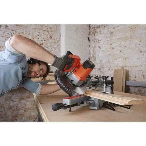 SAVE - BLACK+DECKER 216MM 1600W Corded Sliding Compound Mitre Saw