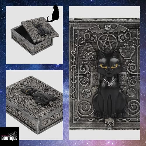 Gothic Black Cat Resin Storage Box £23.99