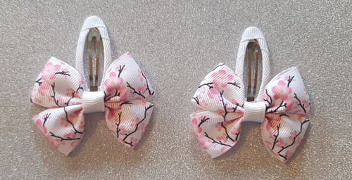 Pink Blossom Hair Bow or Headband