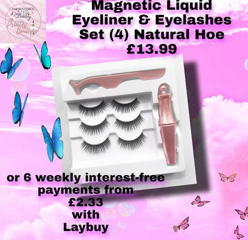 Magnetic Liquid Eyeliner & Eyelashes Set (4) Natural Hoe £13.99