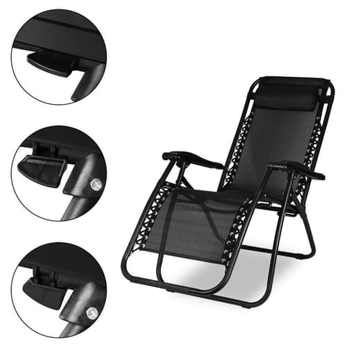 2pk Folding Recliner Sun Loungers | Reclining Gravity Chairs