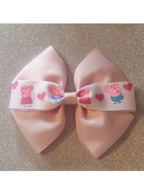 Baby Girls Childs Large Peppa Pig Hairbow Or Headband