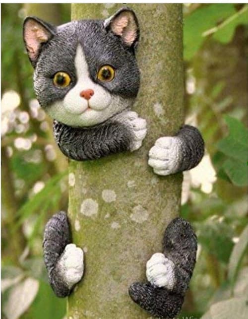Cat Garden Animal Tree Peeker Novelty Garden Ornaments Garden