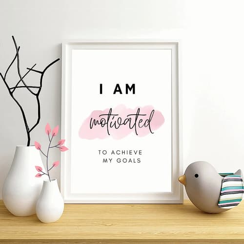 Motivational Wall Art Prints 'i am motivated to achieve my goals'' Home Prints Posters Inspirational