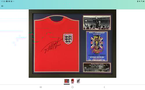 Signed  football Shirt by Sir Geoff Hurst