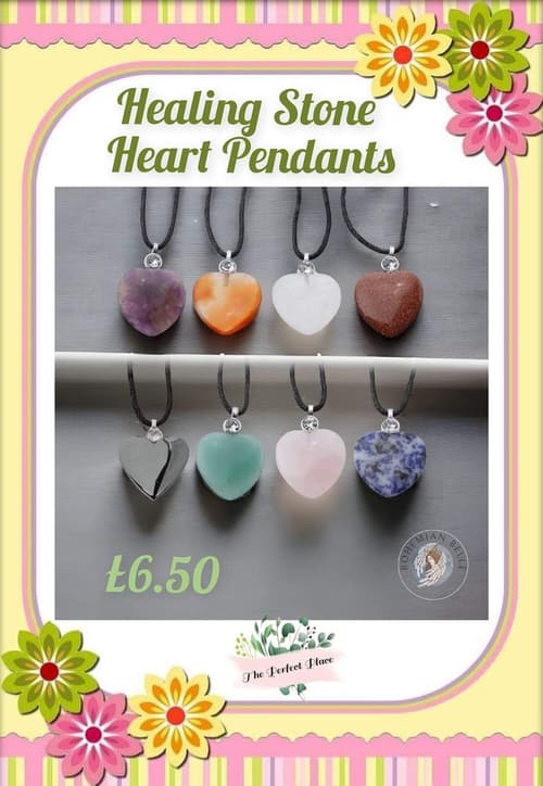 🤎 Healing Stone Heart Pendants 💜