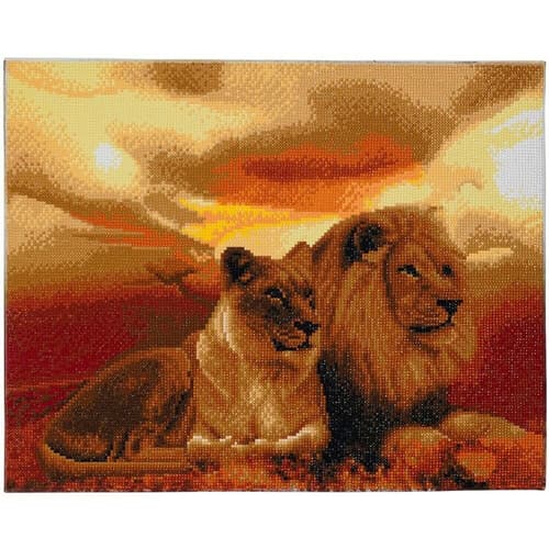 Crystal Art Lions of the Savannah, 40x50cm Diamond Painting Kit