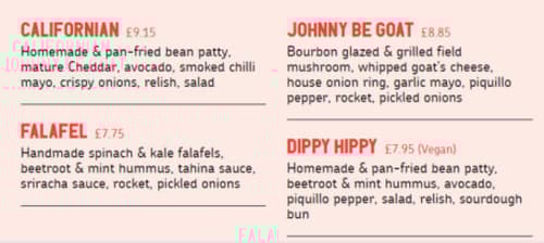 Try our Veggie and Vegan options for less than £9.20 - Cant go wrong!