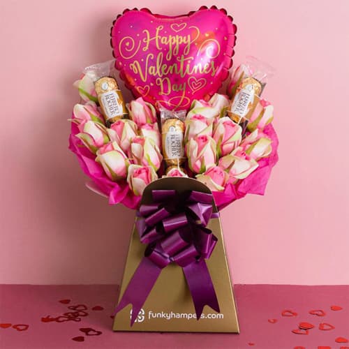 WIN this Pink Roses and Ferrero Rocher Valentine's Day Chocolate Bouquet