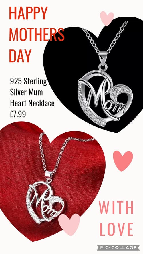 925 sterling Silver mum heart necklace £7.99