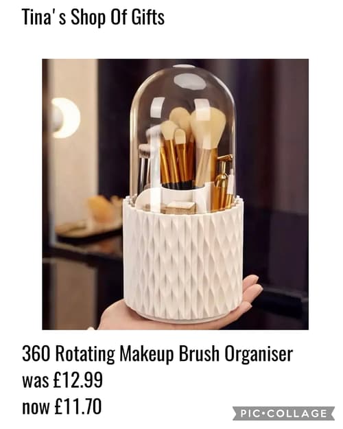 360 Rotating Makeup Brush Organiser Was £12.99 now £11.70