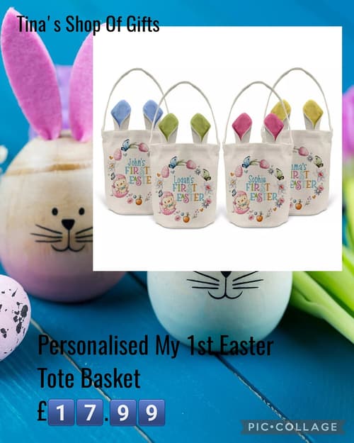 Personalised My 1st Easter Tote Basket £17.99
