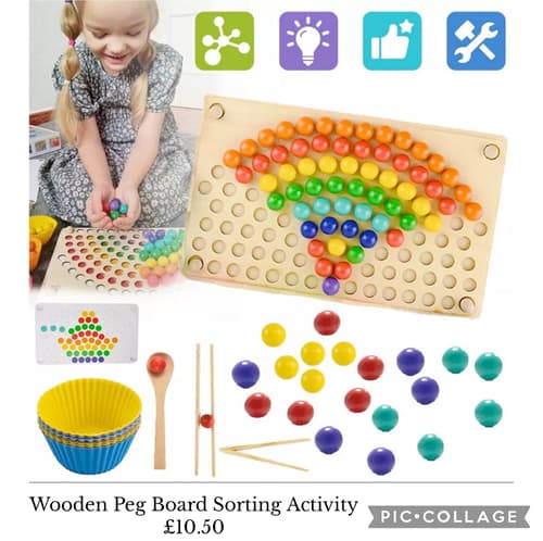 Wooden Peg Board Sorting Activity £10.50